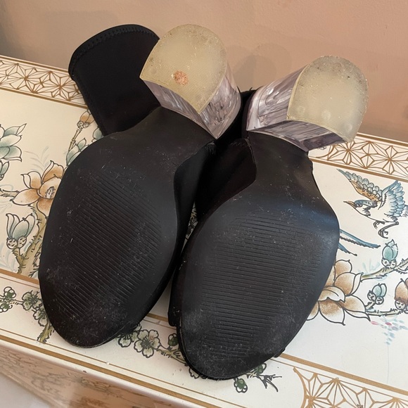 Forever21 Clear Pull On Sock Ankle Heeled Booties Size 6 - Picture 6 of 8